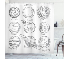 Solar System Mercury Shower Curtain