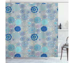 Abstract Snowflakes Shower Curtain