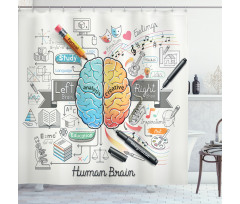2 Sides of Brain Shower Curtain