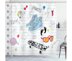 Drawings on a Notebook Shower Curtain