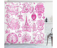 Hugging Touching Singing Shower Curtain