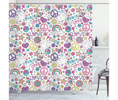 Sixties of Peace Shower Curtain