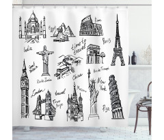 Landmarks of the World Shower Curtain