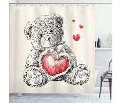 Detailed Teddy Bear Shower Curtain