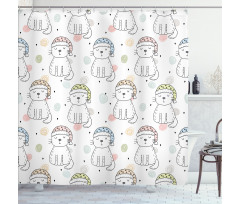 Sleeping Colorful Cat Shower Curtain