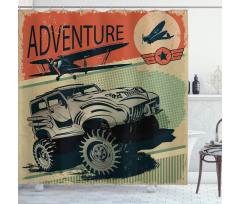 Strong Vehicle Planes Shower Curtain