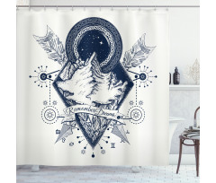 Boho Mountains Arrows Shower Curtain