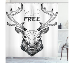 Deer Wild Free Shower Curtain