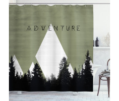 Forest Halftone Style Shower Curtain