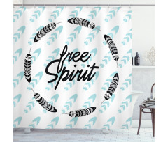 Little Feather Circle Shower Curtain