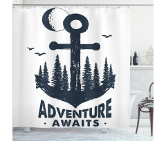 Anchor Hand Drawn Art Shower Curtain