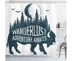 Buffalo Forest Moon Shower Curtain