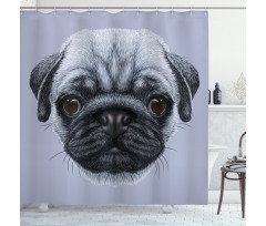 Young Puppy Giant Eyes Shower Curtain