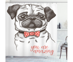 Portrait of a Dog Cartoon Shower Curtain