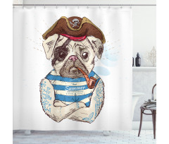 Pirate Dog Conqueror of Sea Shower Curtain