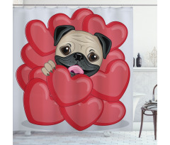Valentines Inspired Dog Shower Curtain