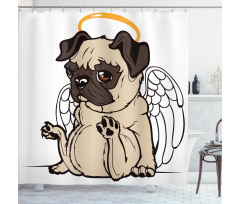 Puppy Angel Wings Hare Shower Curtain