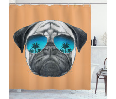 Dog and Sunglasses Shower Curtain