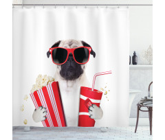 Dog Going to the Movies Shower Curtain