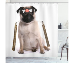 Martial Art Ninja Puppy Shower Curtain