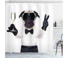 Dog Celebration Alcohol Shower Curtain