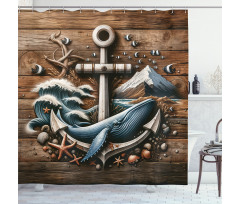 Nautical Shower Curtain Rustic Maritime Art