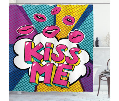 Word Bubble Pop Art Style Shower Curtain
