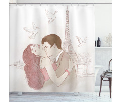 Romantic Man and Woman Shower Curtain