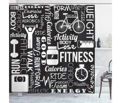 Active Life Words Shower Curtain