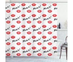 Red Woman Lips Romance Shower Curtain