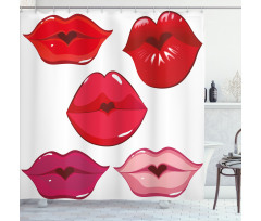 Woman Lips Kiss Affection Art Shower Curtain