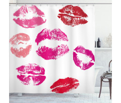 Grunge Looking Lipstick Shower Curtain