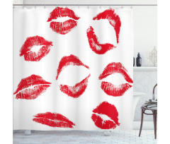 Different Red Kiss Marks Shower Curtain