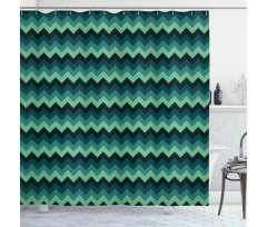 Chevron Style Geometric Shower Curtain