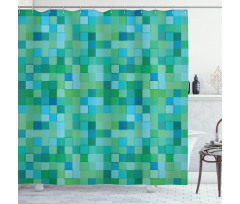 Cube Pattern Vibrant Color Shower Curtain
