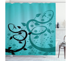 Floral Winding Tendrils Shower Curtain