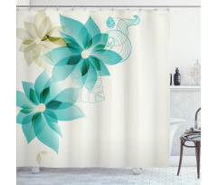 Vintage Floral Elements Shower Curtain