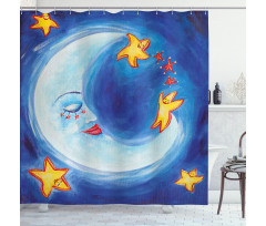 Cartoon Vibrant Star Dance Shower Curtain