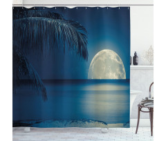 Blue Tropical Beach Image Shower Curtain