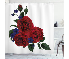 Red Bloom Gentle Florets Shower Curtain
