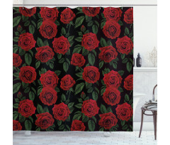 Retro Petals Leaves Growth Shower Curtain