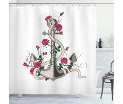 Romantic Sea Anchor Rope Shower Curtain