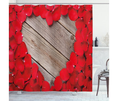 Vibrant Petals Heart Shape Shower Curtain