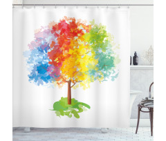 Abstract Tree Nature Shower Curtain