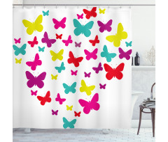 Butterfly Heart Love Shower Curtain