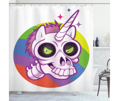 Cartoon Unicorn Design Shower Curtain