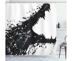 Monochrome Crocodile Shower Curtain