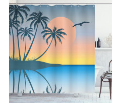Tropical Island Exotic Shower Curtain