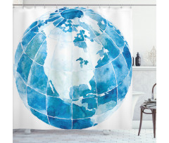 Watercolor North America Shower Curtain