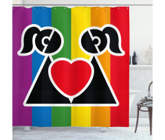 Love Wins Gay Couple Shower Curtain